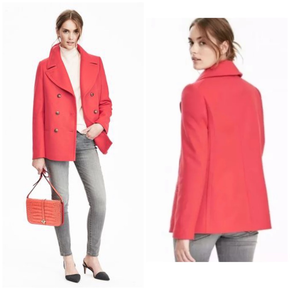 Banana Republic Wool Blend Preppy Peacoat